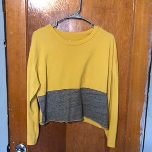Yellow long sleeve crop top